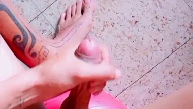 Masturbating