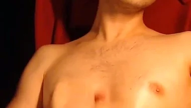Skinny Guy Jerking off Big Hard Cock