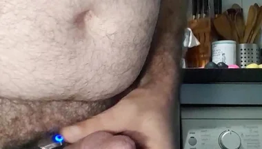 Handsome Chubby with Big Fat Cock with Sex Ring and Big Butt Plug Inside My Little Ass in Close-up