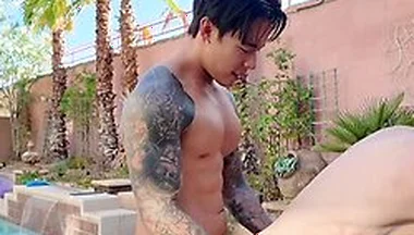 Titus Low & Silas Brooks Fucks For The First Time By The Pool Side