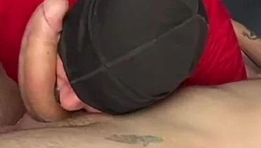Sitting on Monster Dick and Deepthroating It