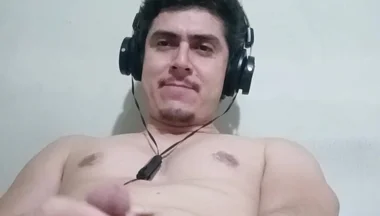 Handsome Stud Jerking Big White Cock