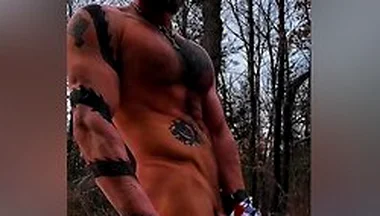 Thane Rivers Flexing And Stroking His Throbbing Cock!