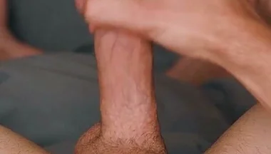 Daddy Squeezes His Thick Cock Masturbating Intensely, Imagining How He Cum on Your Face Huge Cumload