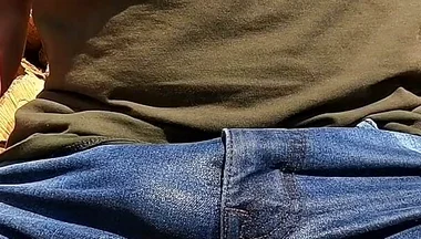 Wetting My Jeans and Teasing My Cock with Vibrators
