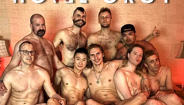 Big Gay Slutty Hotel Room Bareback Orgy