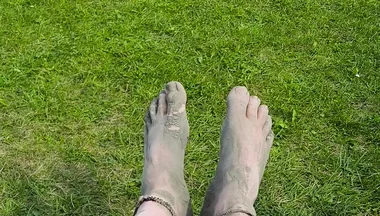 Barefoot Waiting for the Tide on the Beach