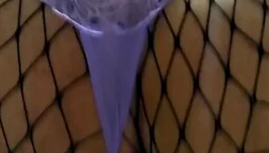 Femboy Trap Riding Dildo In Sissy Fishnet And Thigh High Socks