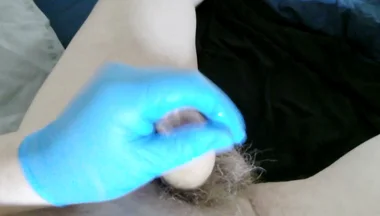 Latex Gloves and Lube Worked a Treat. Spunk, Wank, Toss, Jerk