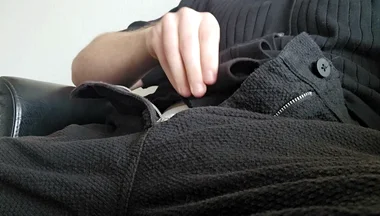 Lunch Break - Hot Stepdaddy Rubs His Fat Cock Through White Calvin Klein