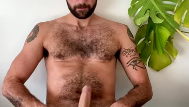 Solo Jerking Big Cock and Hanging Balls