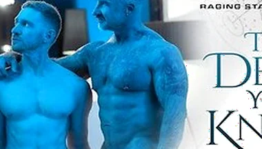 The Devil You Know - Raw Devotion In Chains - Sir Peter Sees Leander Worship Two Big-dick Stepdaddies