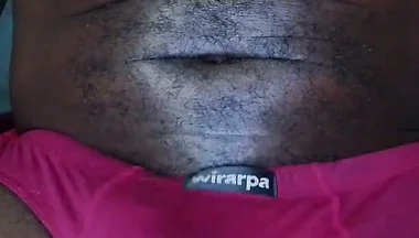Bulging Out of My Burgundy Underwear as I Am Working on Computer