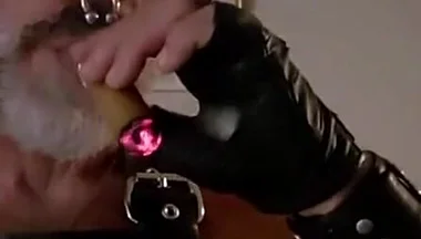 Stepdad lighting his Cigar in rubber apron