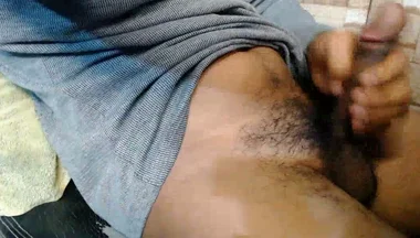 A Man Plays Alone with His Enormous Bulge Before Ejaculating