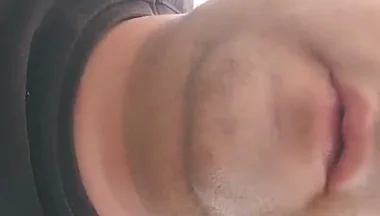 Smoking Outdoor and Showing Balls and Soft Uncut Cock