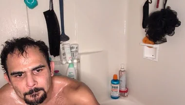 Bodybuilder Strokes Thick Cock After Workout in the Shower