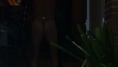 In a Thong Rubbing My Ass on the Terrace