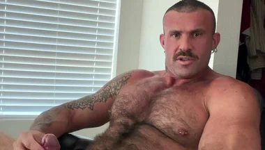 Soldier Masturbates and Cums All Over