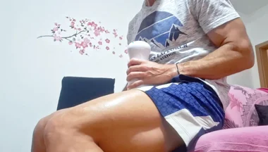 Fucking My Friend’s Fleshlight & Vibing My Big Cock Til I Cum Hard!