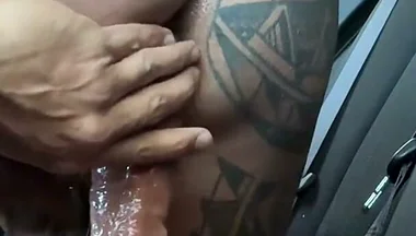 Gym Locker Rooms Chastity Cage and Dildo in Car