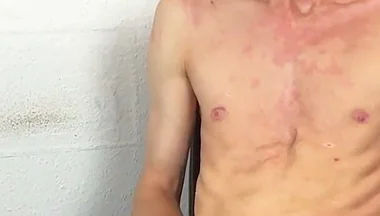 Cute German Twink Felix (21) Pissing and Jerking off