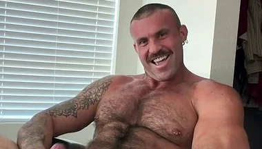 Soldier Masturbates and Cums All Over