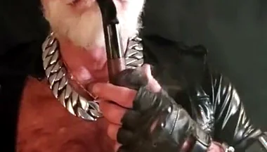 Stepdaddy Smokes His Big Pipe While Playing Nips