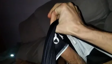 Bored Handsome Guy with Huge Cock Gets a Night Massage and Gets His Sperm Out