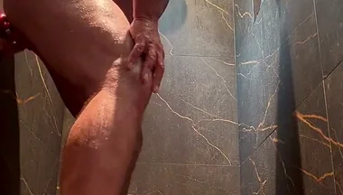 Taking a Shower in Thong