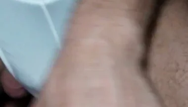 White Thong and Fishnets - Wet Precum Tease and Loud Solo Finish