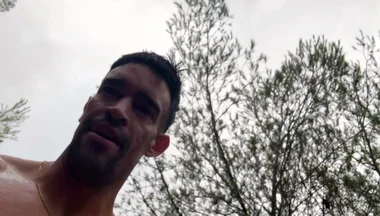 Walking Naked Under the Rain on the Woods