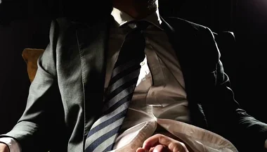 Mysterious Suited Guy Got Edged in a Working Suit