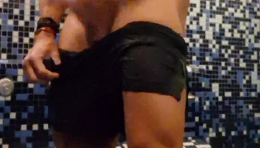 Risky Masturbation in Luxury Spa Sauna - Big Hard Cock Jerk to Huge Cum Almost Caught