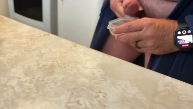 Bare Cock Jerk and Cum Collecting