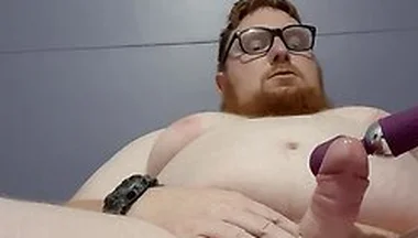 Fat Guy Uses Three Toys Up His Ass And Cums Very Hard
