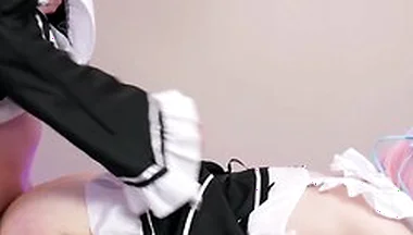 Moaning Femboy Maids Flip Fuck Frot & Cum!