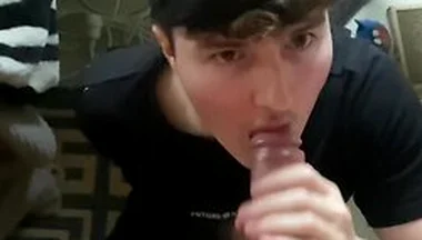 Sucking Huge Uncut Cock