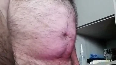 Piss and Jerks My Cock in Public Porn Show