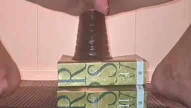 Gay Twink Riding Huge Anal Dildo Pawn
