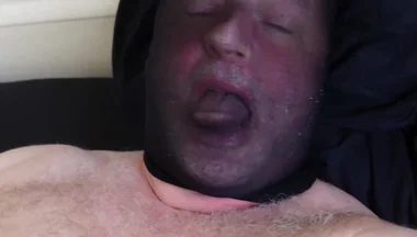 Horny Wanking with Pantyhose as a Mask