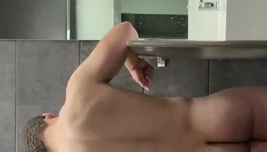 Naked Urinal Piss From Behind at the Gym, Risky but Love to Embrace Being a Man