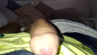 Stepdaddy Masturbates His Big Cock in the Living Room While His Clan Is Out Shopping