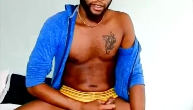 Hot Jerk off in Yellow Jock!
