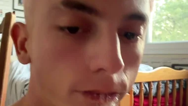 Twink Sucks His Xxl Dildo and Moans