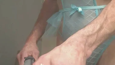 At Work Cdmichelle Wearing Sexy Blue Sissy Lingerie 1min18sec