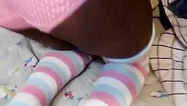 Black Femboy Shows You His Panties Bulge and Ass