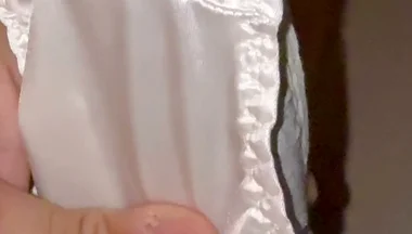 White Silky Panties Getting Drenched
