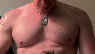 Gay Gooner Christian Hunter Flexes and Goes Hard on His Cummy Thick Cut Cock