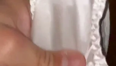 White Silky Panties Getting Drenched
